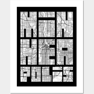 Minneapolis, USA City Map Typography - Light Posters and Art